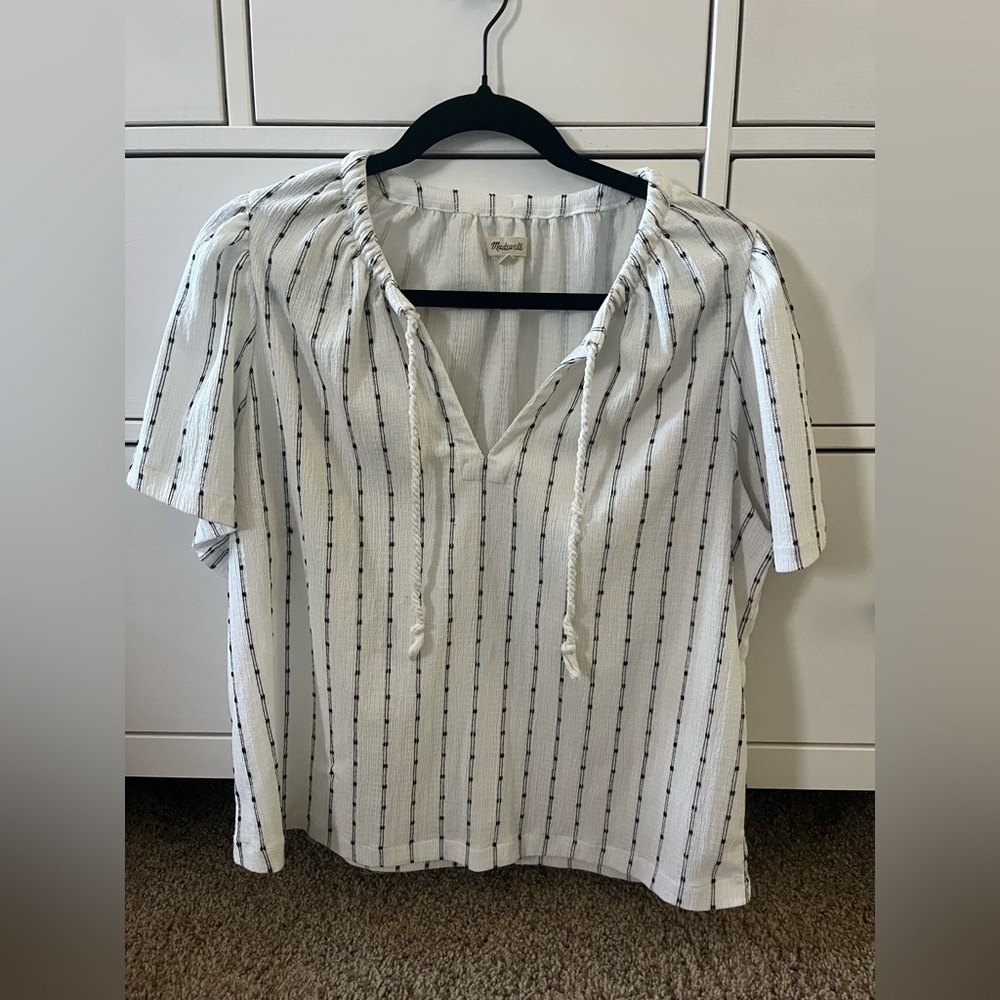 Madewell split neck boho top